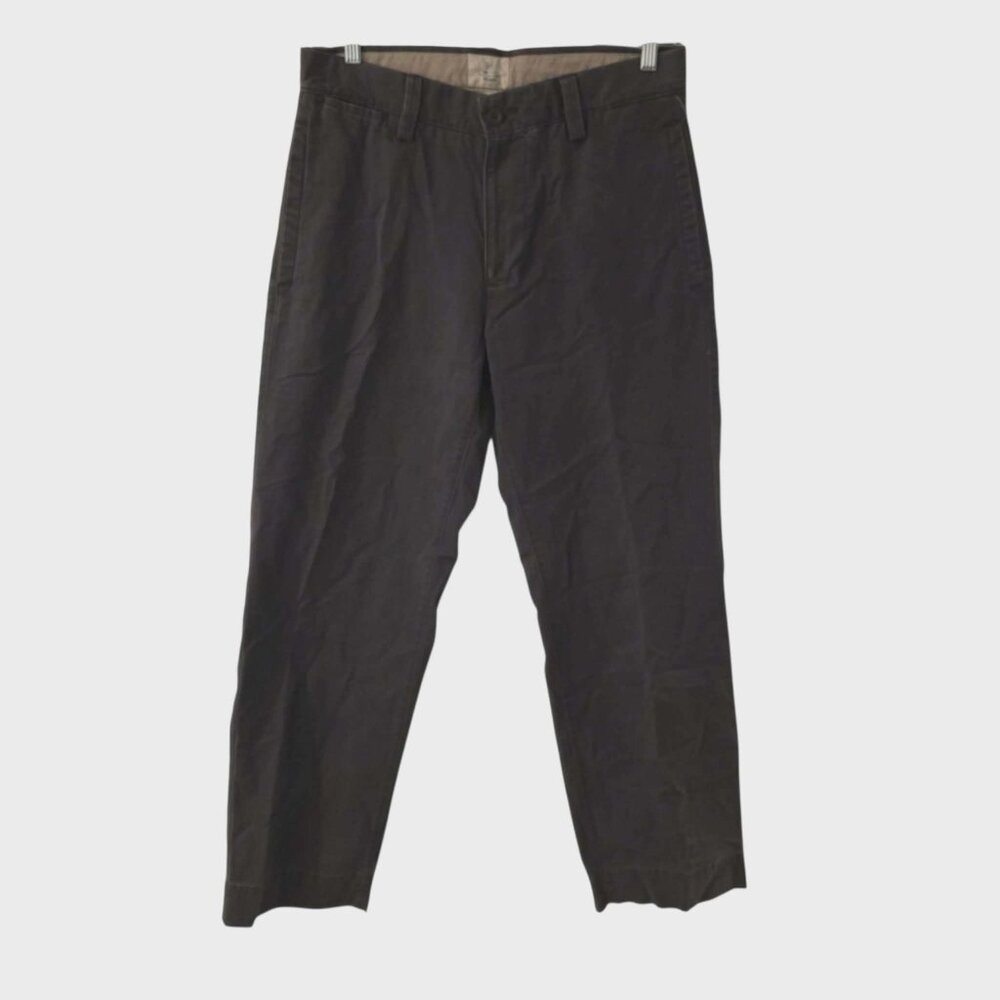 Gap Khaki Relaxed Fit Pants Flat Front Charcoal Gray Straight Leg Mens 31x30 NEW